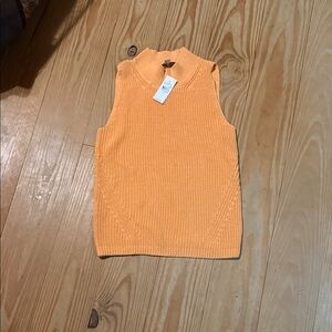 LOFT Vibrant Orange Knit Tank Top